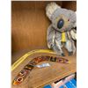 Image 1 : Rare Antique Billie Blue Gum Koala Stuffed Bear and 2 Handcrafted Boomerangs 12' and 14" From Austra