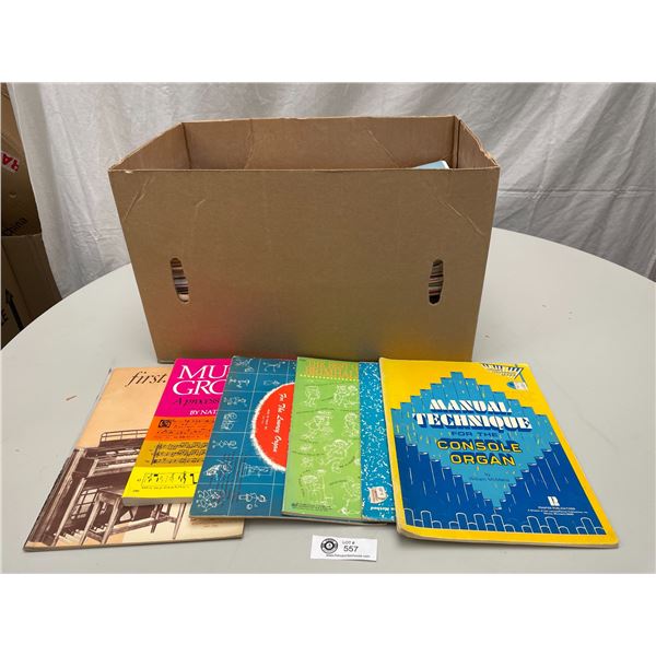 Large Box Lot of Music Books and Sheets.