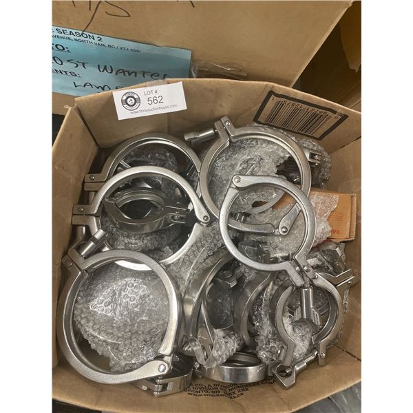 Nice Lot of Stainless Steel Clamps, Covers and Ball Valves Food Grade