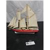 Image 1 : 13" L x 12"T Wooden Sailboat with Masts