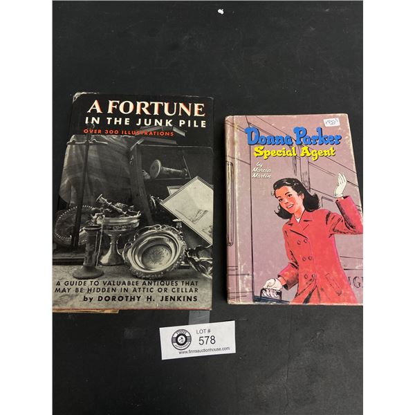 2 Vintage Books The Fortune in the Junk Pile and Donna Parker Special Agent 1950's