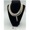 Image 1 : Lisa KAO Kimono Collection 3 Strand Pearl Necklace Retails $189