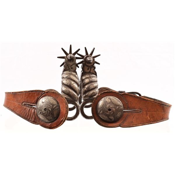 Mexican Silver Inlayed Spurs