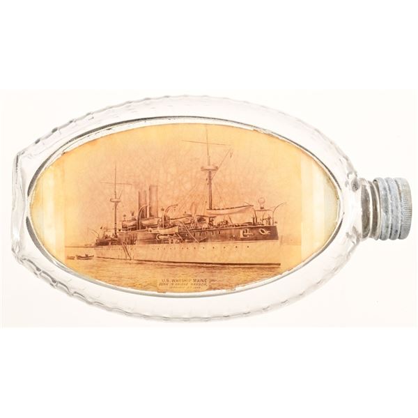 Vintage Glass Whiskey Flask