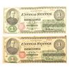 Image 1 : (2) U.S. 1862 $1 Notes