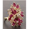Image 1 : Ladies 14k Yellow Gold Diamond & Ruby Ring