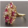 Image 2 : Ladies 14k Yellow Gold Diamond & Ruby Ring