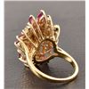 Image 3 : Ladies 14k Yellow Gold Diamond & Ruby Ring