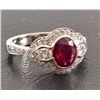 Image 1 : Ladies 18kt White Gold Ruby Ring