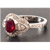 Image 2 : Ladies 18kt White Gold Ruby Ring