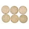 Image 2 : (6) Three Cent Nickels 1865-1871