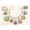 Image 1 : Sterling Silver Multi-Stone Charm Bracelet