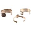 Image 2 : (3) Sterling Silver Marked Cuff Bracelets
