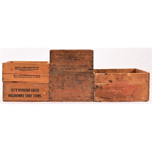 Collection of Period Wood Ammunition Boxes