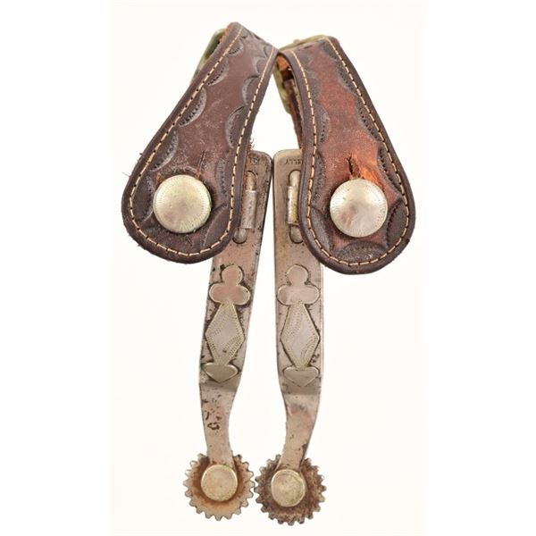 Kelly Marked Heart/Clubs Nickel Plated Spurs