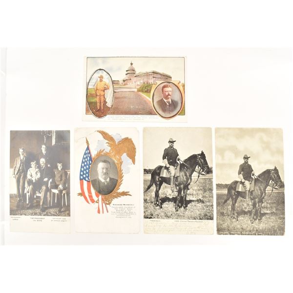 Collection of (4) Teddy Roosevelt Postcards