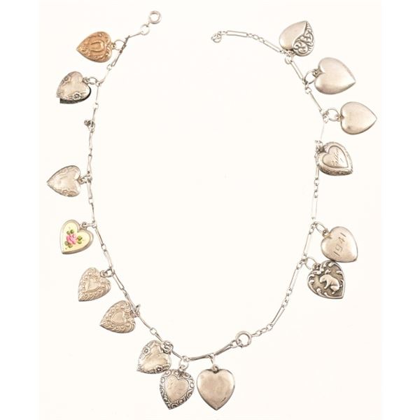 (2) Sterling Silver Heart Charm Bracelets