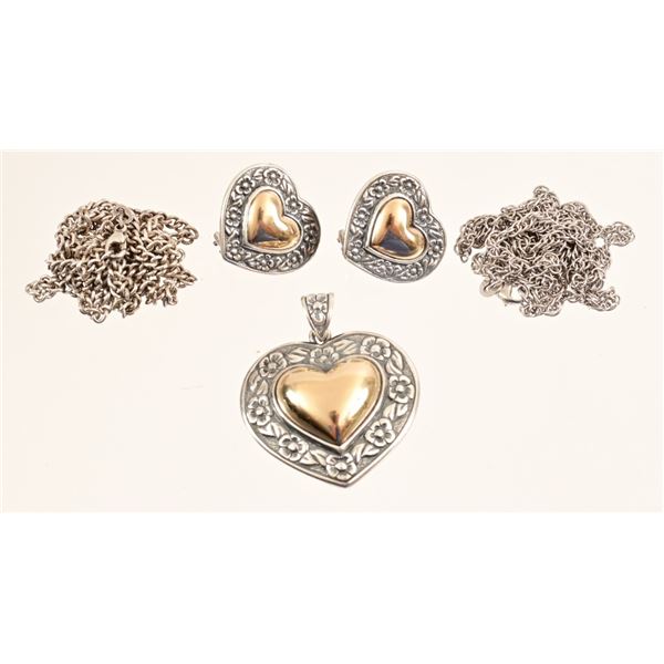 5 Pc James Avery Sterling Silver & 14kt Gold Set