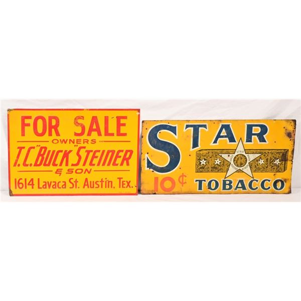 Buck Steiner/ Star Tobacco Tin Signs (2)