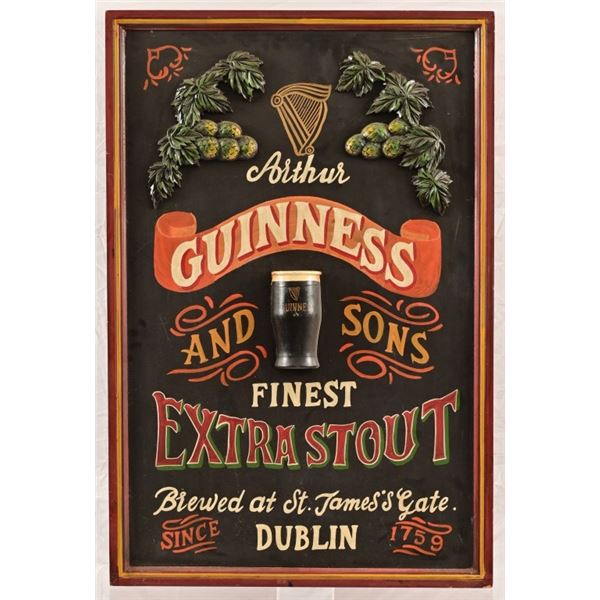 Guinness Beer Handpainted Wood Pub Sign