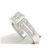 Image 4 : Modern 18k White Gold Princess & Pave Diamond Band Ring in Invisible Setting