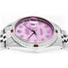 Image 5 : Rolex Mens Stainless Steel Pink Diamond & Ruby 36MM Datejust Wristwatch