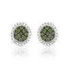 Image 1 : 14k White Gold 0.47CTW Diamond and Green Dia Earrings, (SI/H)