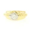 Image 7 : Men's 14kt Yellow and White Gold 0.40 ctw Bezel Round Diamond Solitaire Band Rin