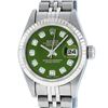 Image 1 : Rolex Ladies Stainless Steel Green Diamond Quickset Oyster Perpetual Datejust Wr