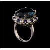 Image 4 : 14KT White Gold 20.82 ctw Topaz, Sapphire and Diamond Ring
