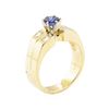 Image 4 : 1.02 ctw Blue Sapphire and Diamond Ring - 14KT Yellow Gold