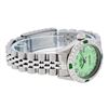Image 3 : Rolex Ladies Stainless Steel Quickset Green Diamond & Emerald Wristwatch