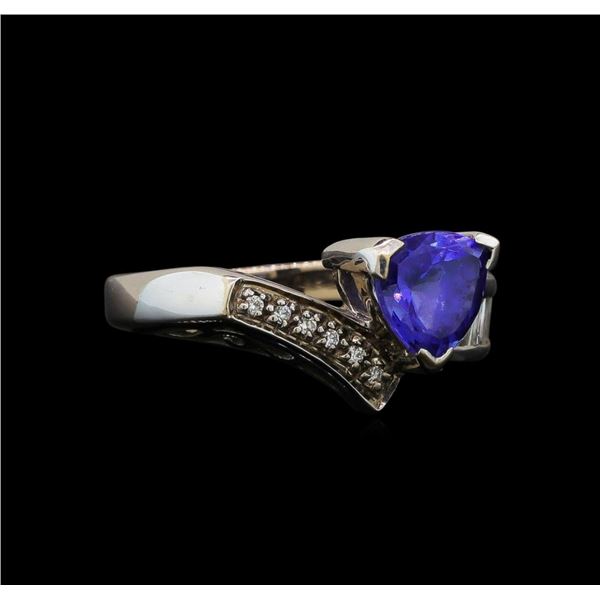 18KT White Gold 1.34 ctw Tanzanite and Diamond Ring