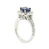 Image 4 : 2.47 ctw Round Brilliant Blue Sapphire And Diamond Ring - 14KT White Gold