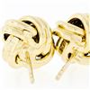Image 6 : Italian 14K Yellow Gold Ribbed High Polished Dual Tube Love Knot Stud Earrings