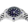 Image 6 : Rolex Mens Stainless Steel Diamond Lugs Blue Vignette & Sapphire Datejust Wristw