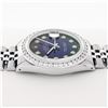 Image 9 : Rolex Mens Stainless Steel Blue Vignette 3 ctw Diamond Datejust Wristwatch