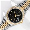 Image 2 : Rolex Mens 2 Tone Black Index Pyramid Diamond Bezel Datejust Wristwatch With Rol