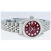 Image 9 : Rolex Ladies Stainless Steel Red Diamond Quickset Datejust Wristwatch 26MM
