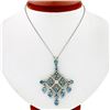 Image 1 : Tiffany & Co. Jazz Platinum 7.20 ctw Round Aquamarine Diamond Chandelier Necklac