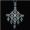 Image 6 : Tiffany & Co. Jazz Platinum 7.20 ctw Round Aquamarine Diamond Chandelier Necklac
