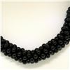 Image 2 : 14k Gold Long Multi Strand Black Onyx Necklace w/ Freshwater Pearl & Coral Bead
