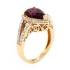 Image 4 : 3.40 ctw Pear Brilliant Rubellite And Round Brilliant Cut Diamond Ring - 18KT Ro