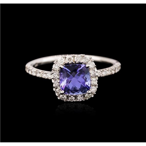 14KT White Gold 1.36 ctw Tanzanite and Diamond Ring