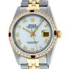 Image 1 : Rolex Mens 2 Tone Mother Of Pearl Diamond & Ruby 36MM Oyster Perpetual Datejust