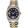 Image 2 : Rolex Mens 2 Tone Blue Diamond 36MM Datejust Wristwatch