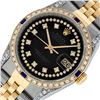 Image 2 : Rolex Mens 2 Tone Black Diamond String Lugs & Sapphire Datejust Wristwatch
