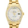 Image 1 : Rolex Mens 18K Yellow Silver Diamond Lugs Quickset President Wristwatch With Rol