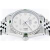 Image 3 : Rolex Mens Stainless Steel Slate Grey Diamond & Emerald Datejust Wristwatch
