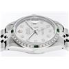 Image 4 : Rolex Mens Stainless Steel Slate Grey Diamond & Emerald Datejust Wristwatch